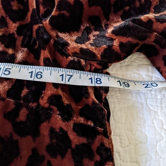 ANTHROPOLOGIE Dolan Copper Animal Print Velvet Puff Sleeve Top S - Picture 10 of 11